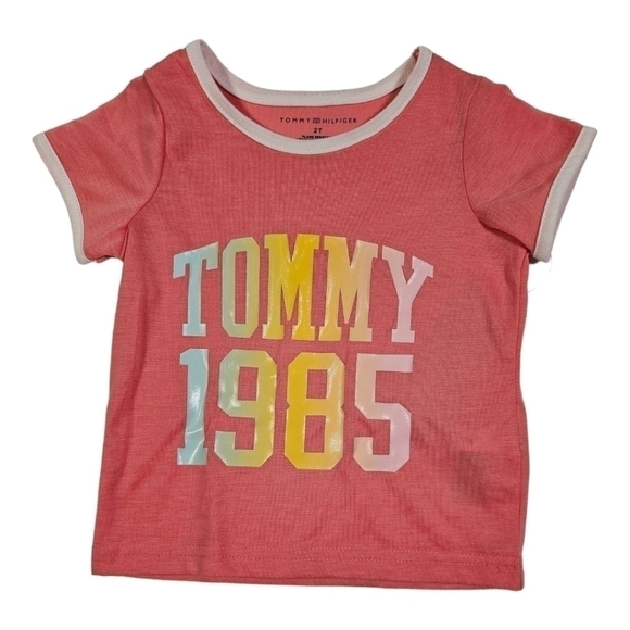 Tommy Hilfiger Toddler Girl's Two-piece Pajama Set Pink/Yellow/Blue, 2T NWT - Picture 4 of 8